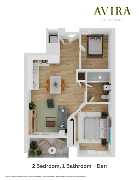 Floor plan for 1 bed, 1 bath, 764 sqft